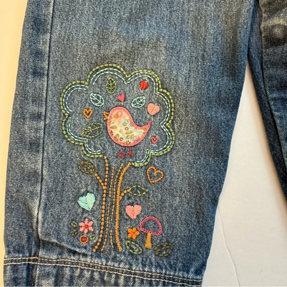 Vintage OshKosh Denim Overall girls happy nature Heart Embroidery size 24 mo